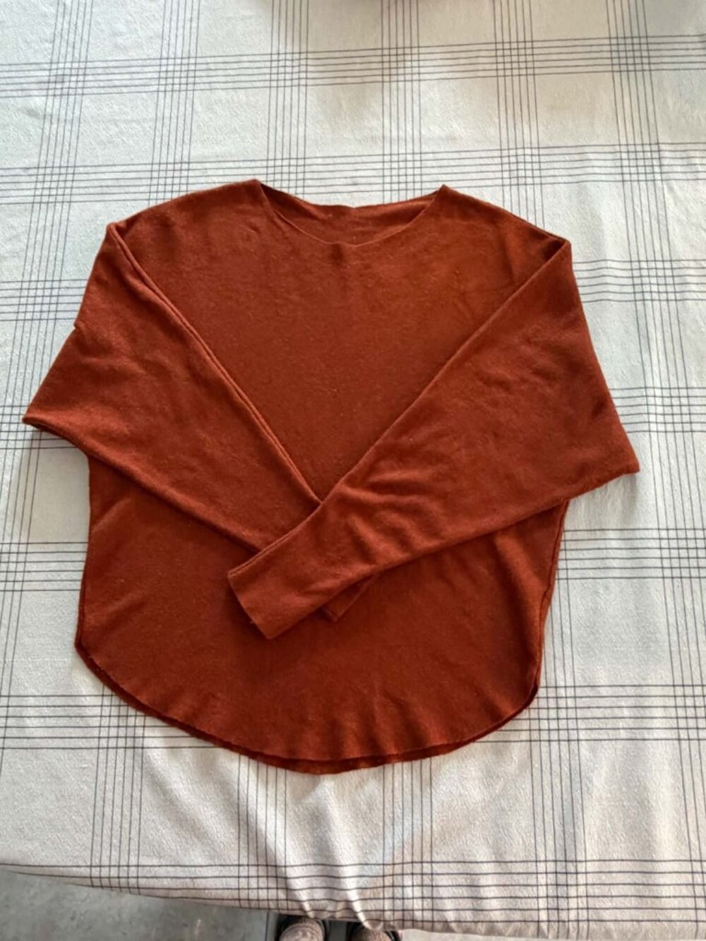 Sioni Milano Rust Burnt Orange Batwing Knit Sweater S